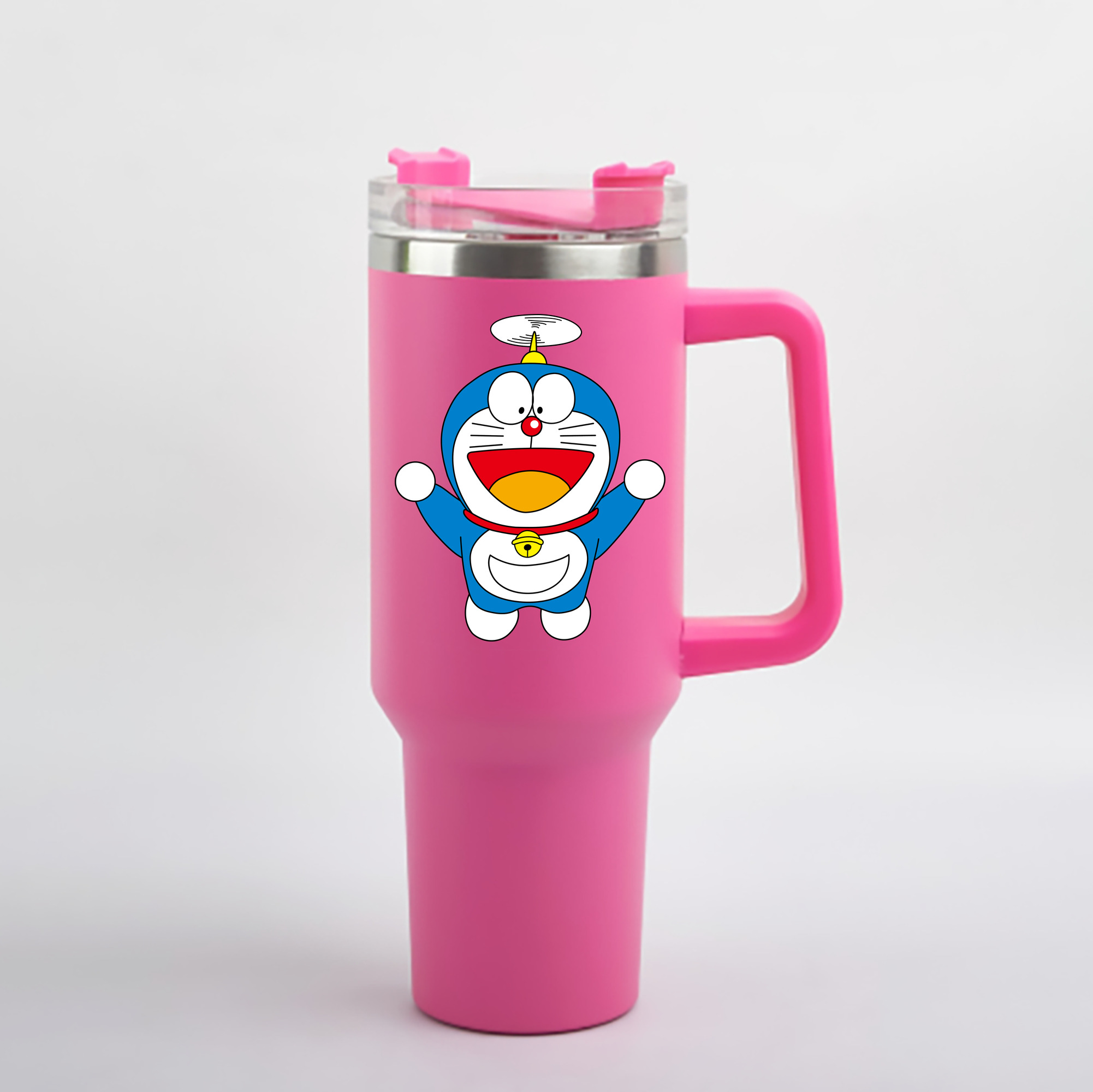 （画像用） ドラえもん Doraemon 1200mL車用タンブラー - クリスタルステッカー（プラスチックストロー付き）